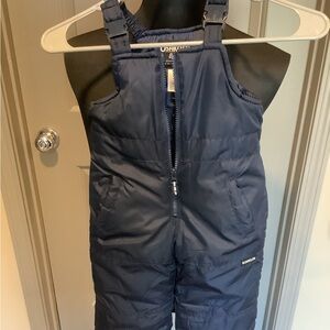 Oshkosh Bgosh 2T Unisex style Insulated Navy color snow bib EUC.